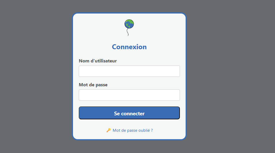 Écran de connexion
